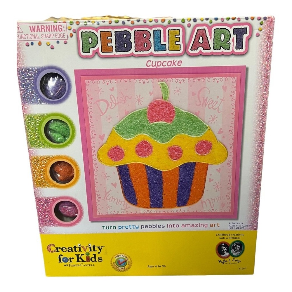 Faber-Castell Pebble Art Kit‎ Kids Pink Cupcake Creative Activity Non-Toxic DIY